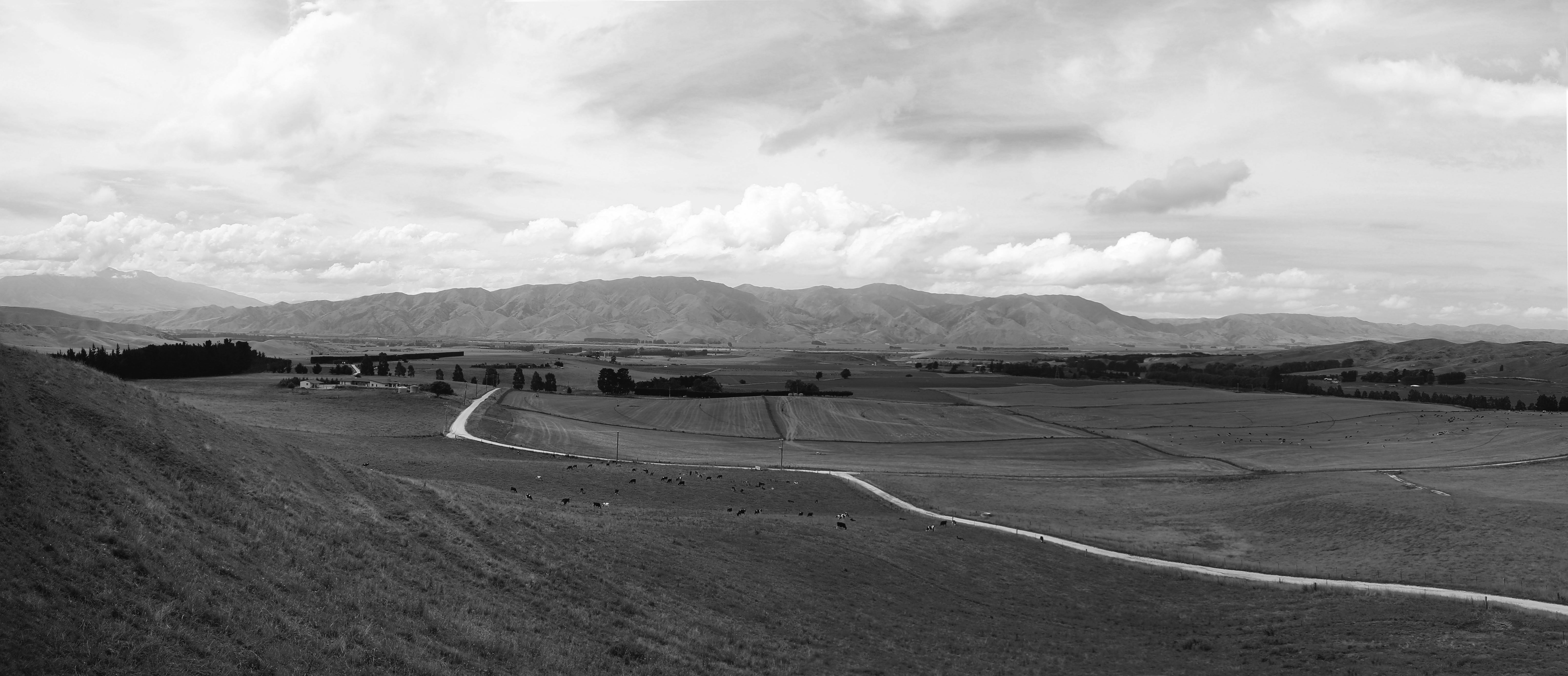 Waitaki Valley panorama depicting rural setting